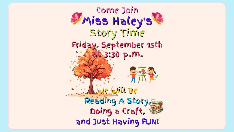 September Story Time, Piggott Public Library, Cardwell, September 15
