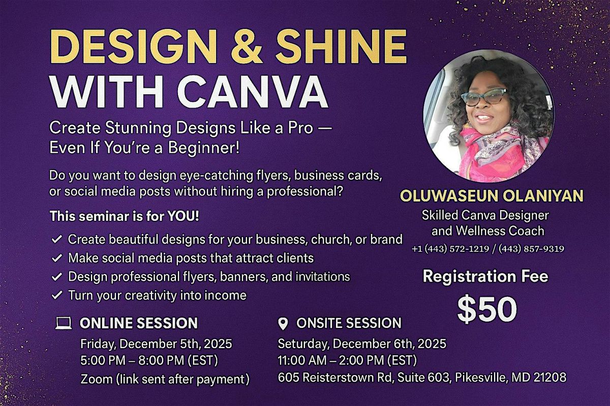 Design & Shine with Canva: Learn to Create Professional Graphics, 6 December | Event in Pikesville | AllEvents