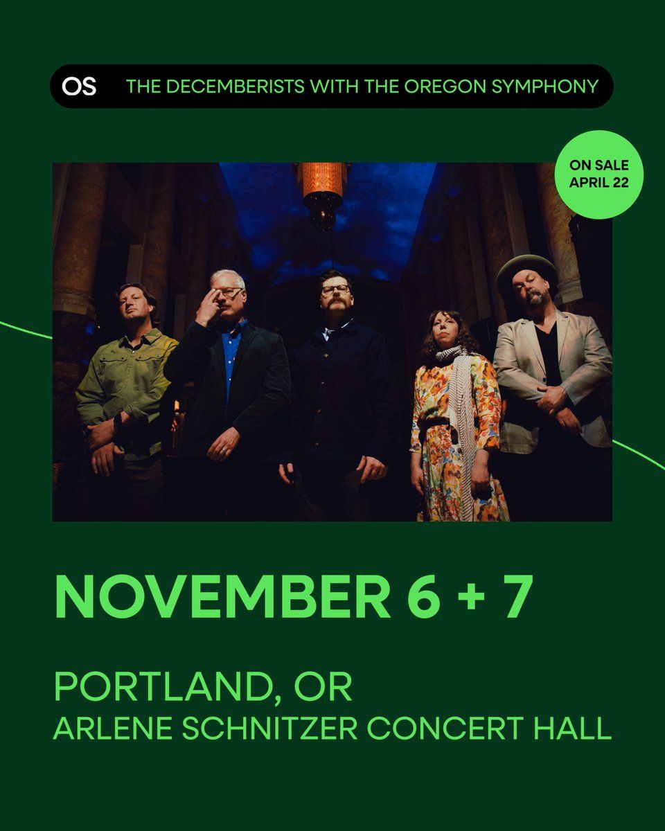 The Decemberists with Oregon Symphony at Arlene Schnitzer Concert Hall, 7 November | Event in Portland | AllEvents