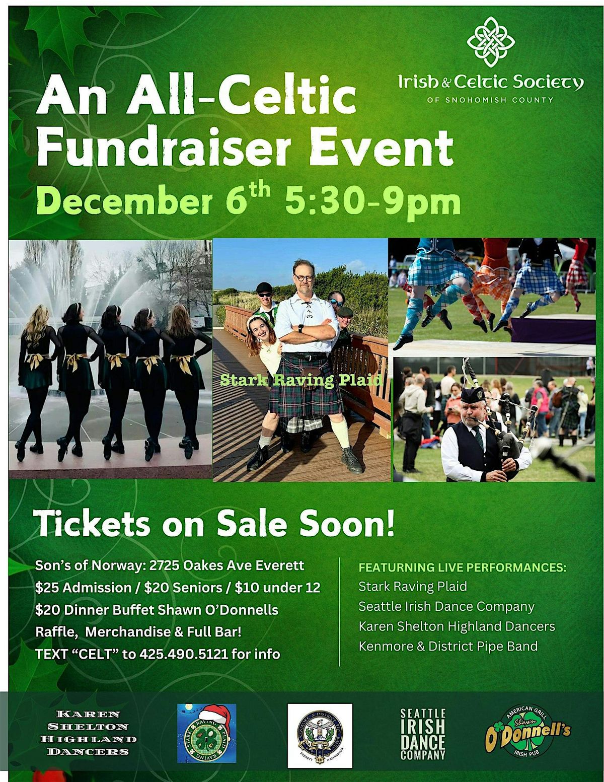 3rd Annual Celtic Christmas event  a fundraiser, 6 December | Event in Everett | AllEvents