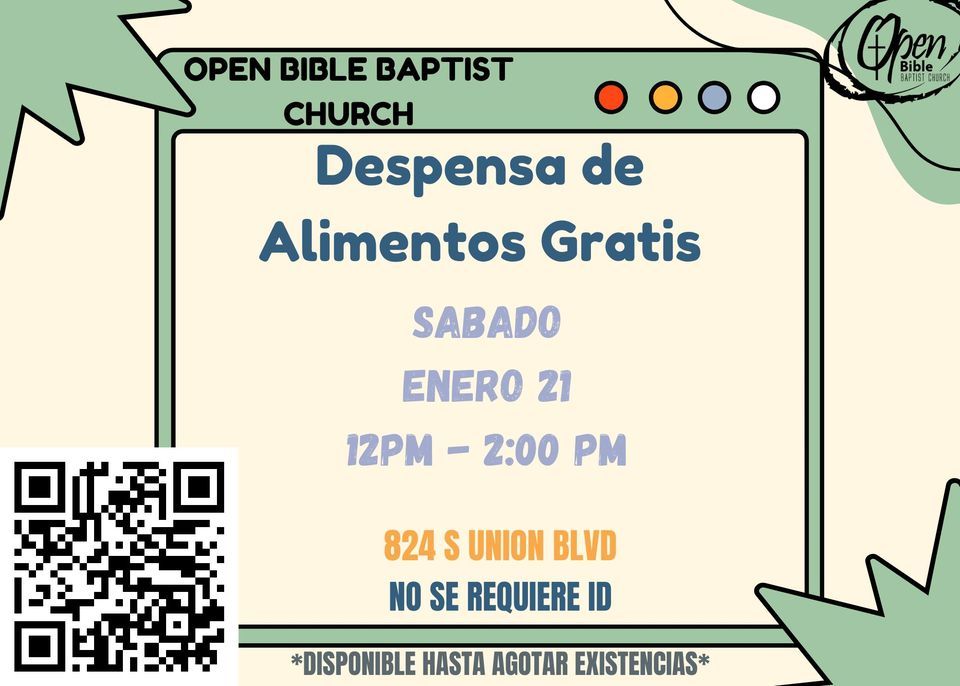 Despensa de Alimentos Gratis, Open Bible Baptist Church, Colorado