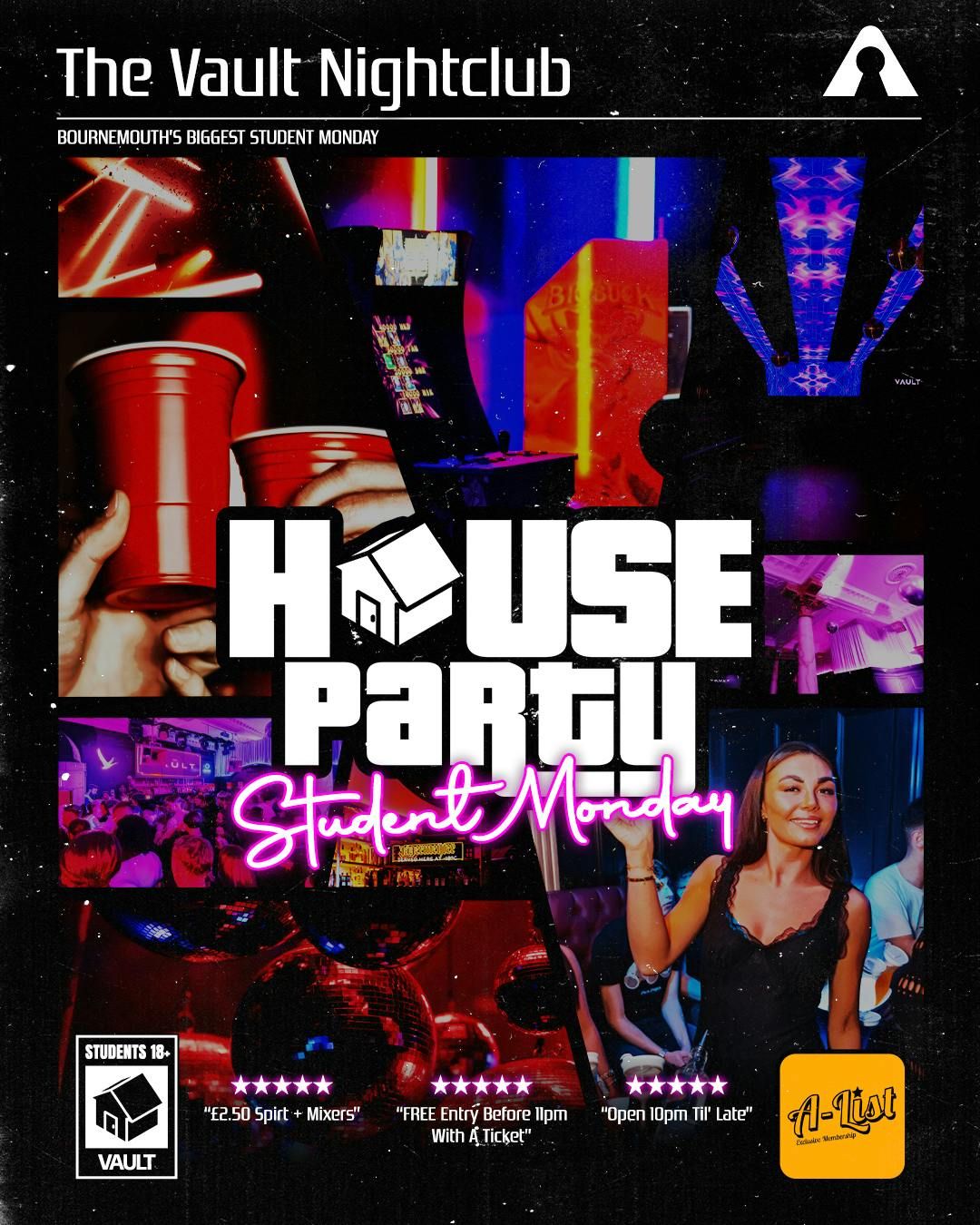 House Party Mondays 🏠 £3.50 Double Mixers🥤4 Rooms of Music &amp; Arcade Games 🎲, 22 September