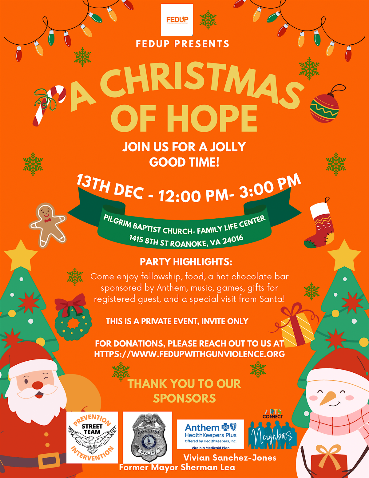 FEDUP Christmas of Hope, 13 December | Event in Roanoke | AllEvents