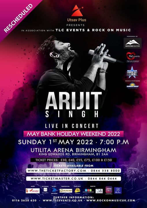 Arijit Singh Events List Of All Upcoming Arijit Singh Events In Birmingham Birmingham Events November 2022