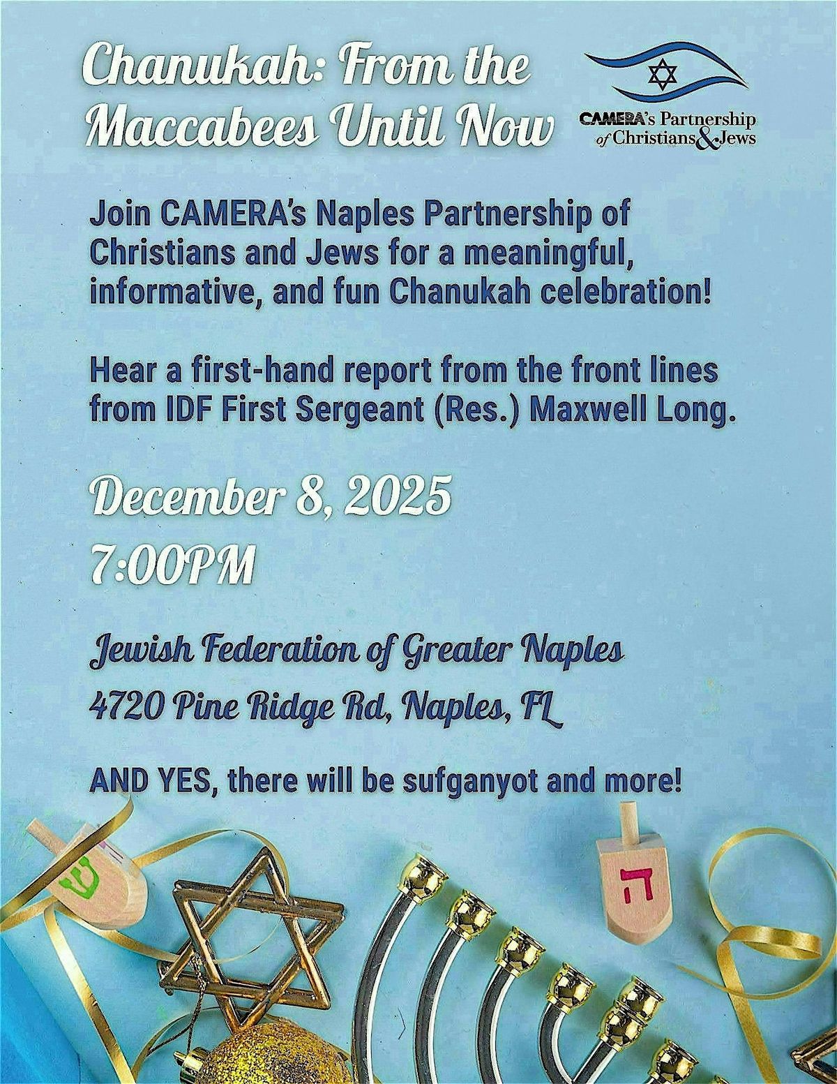 Chanukah: From the Maccabees until Now, 8 December | Event in Naples | AllEvents