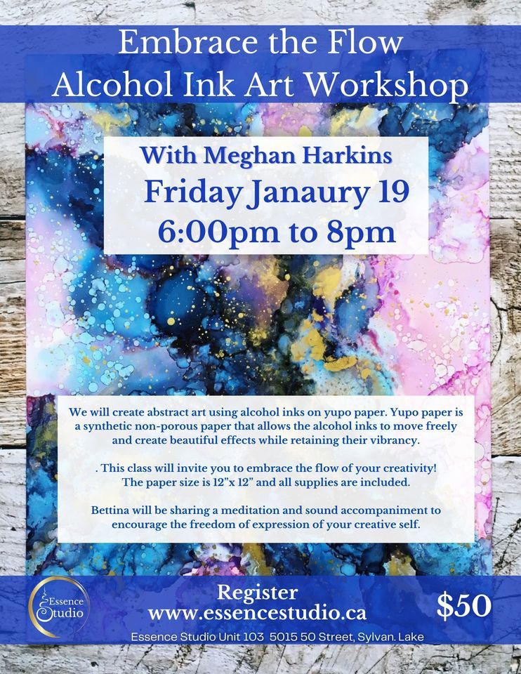 Embrace the Flow Abstract Alcohol Ink Essence Studio Sylvan