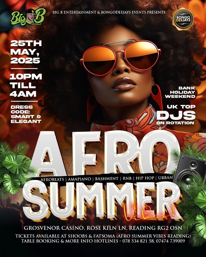 AFRO SUMMER VIBES Reading, 25 May | Event in Reading | AllEvents