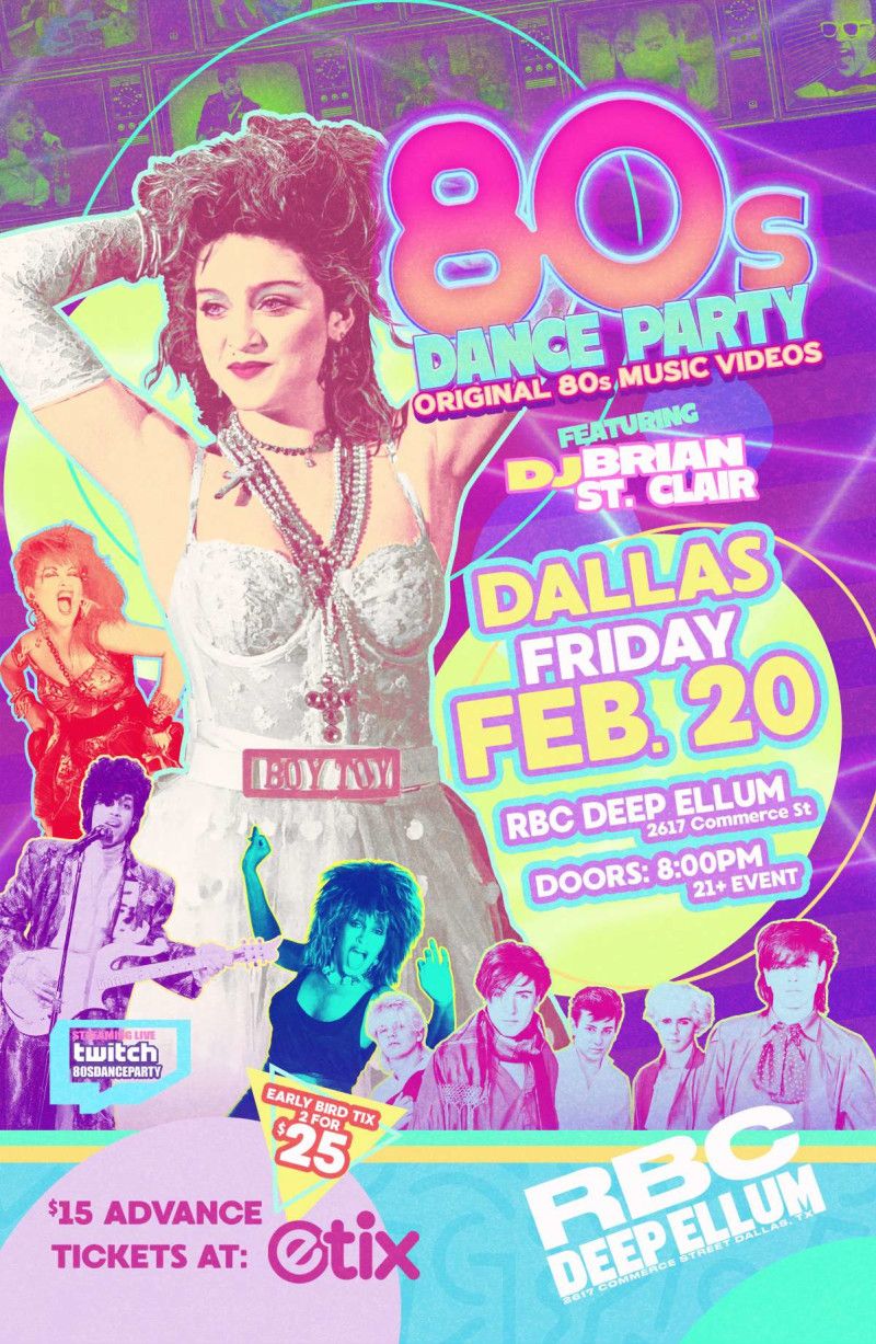 80s Video Dance Party, 5 March | Event in Corpus Christi | AllEvents