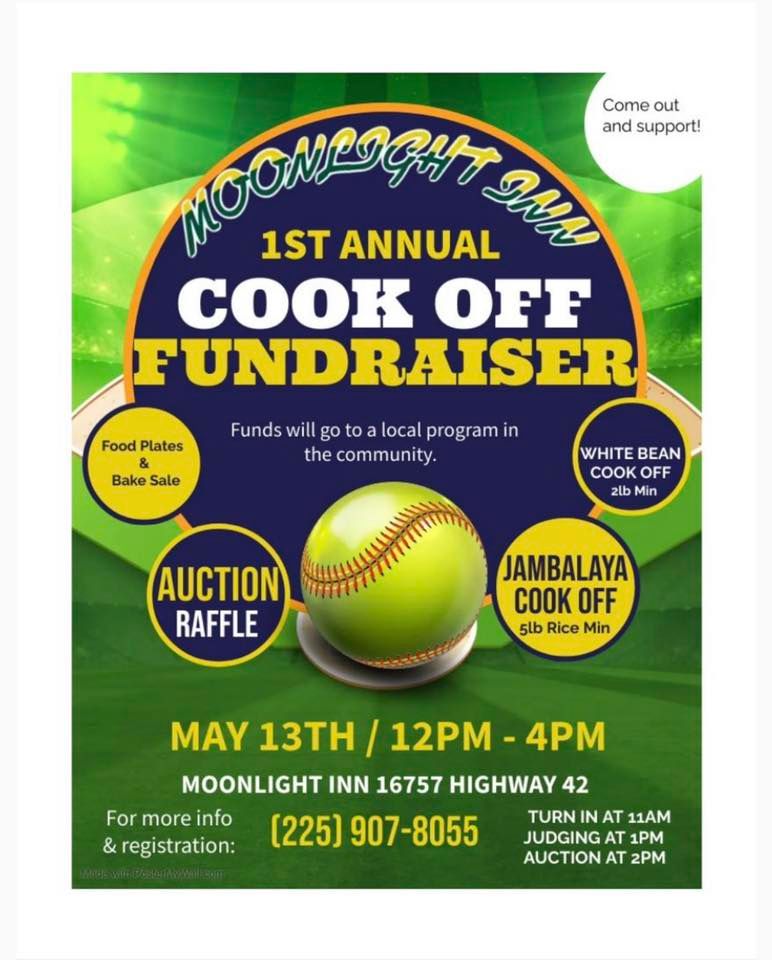 1st Annual SOFTBALL FUNDRAISER, Moonlight Inn, French Settlement, May