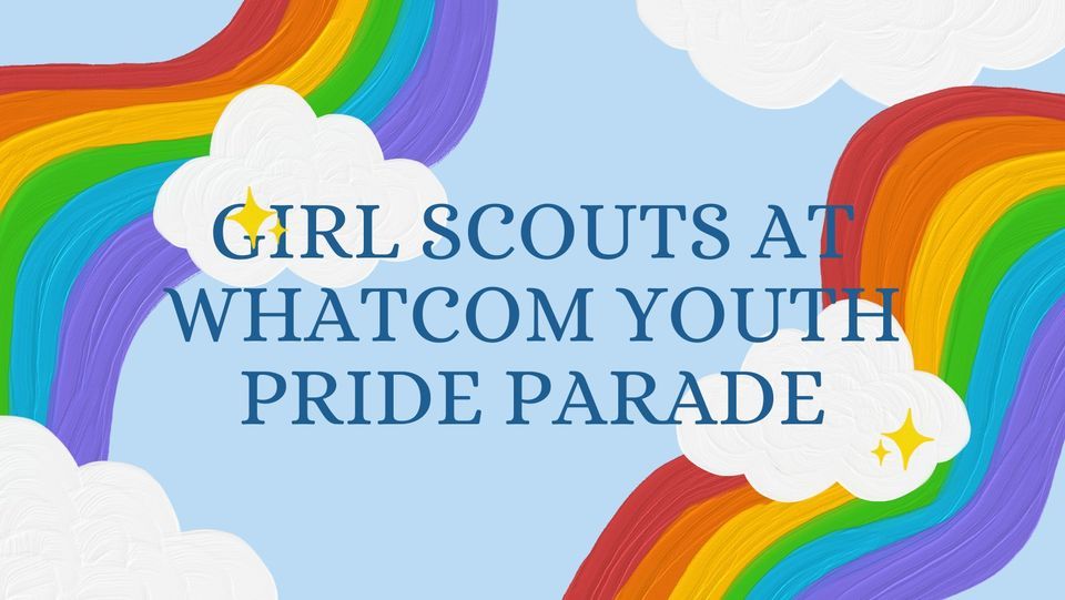 Girl Scouts at Youth PRIDE Parade, Bellingham High School, June