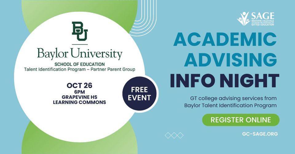 Baylor TIP Info Night Academic Advising for Gifted Students & Families