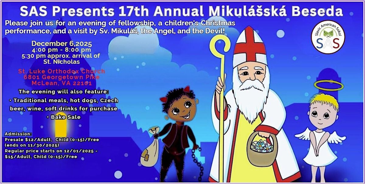 2025  St. Nicholas Party (Mikulasska Beseda), 6 December | Event in McLean | AllEvents