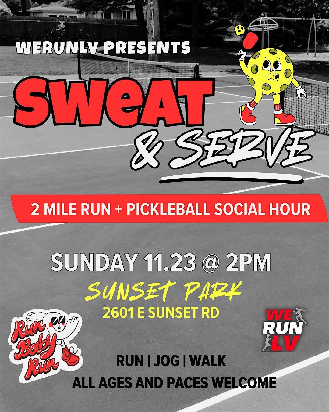 Sweat & Serve: Run + Pickleball, 23 November | Event in Las Vegas | AllEvents