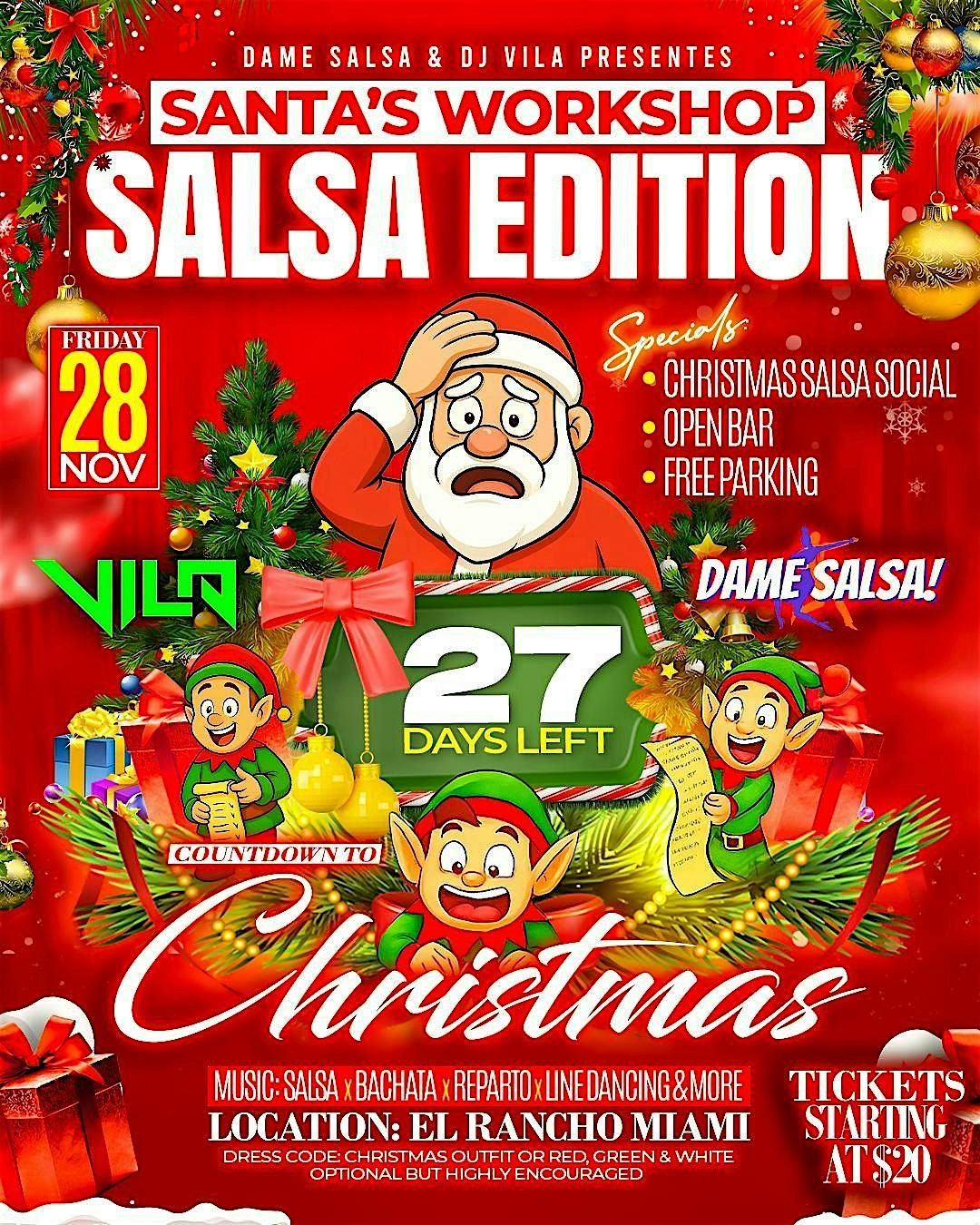 Santa’s Workshops Salsa Social | Event in Hialeah | AllEvents