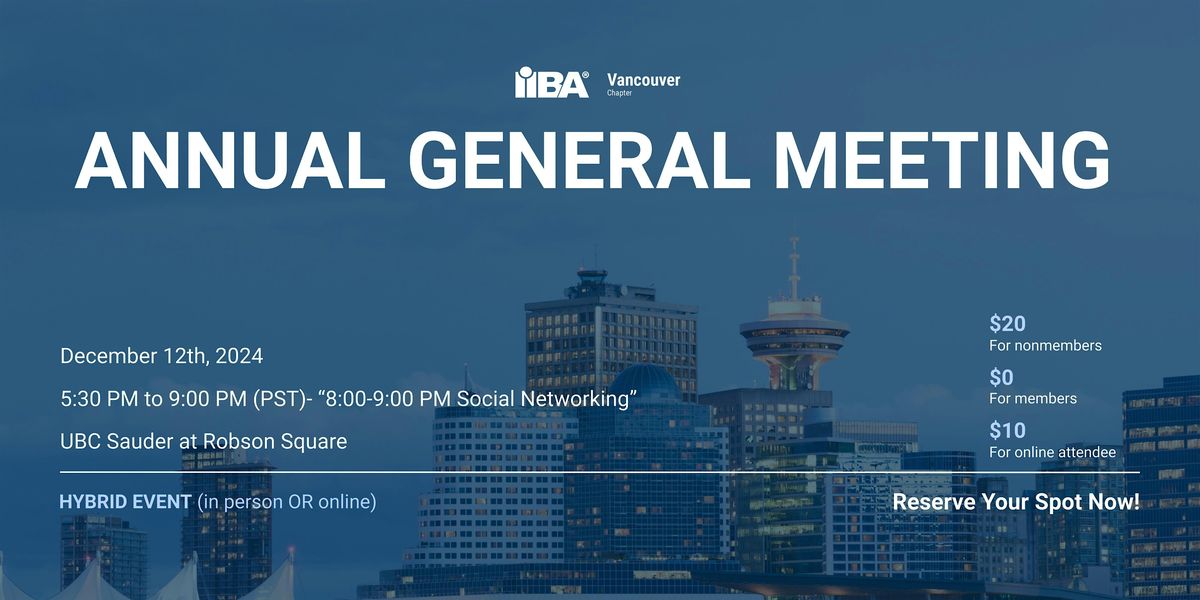 2025 Annual General Meeting (AGM), 12 December | Event in Vancouver | AllEvents