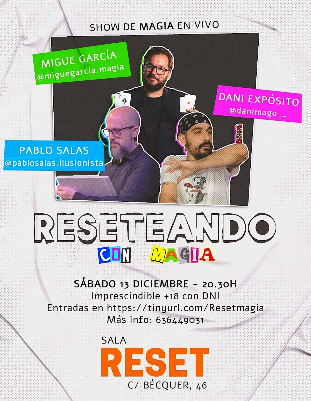 Reseteando con Magia (Sala Reset), 13 December | Event in Sevilla | AllEvents