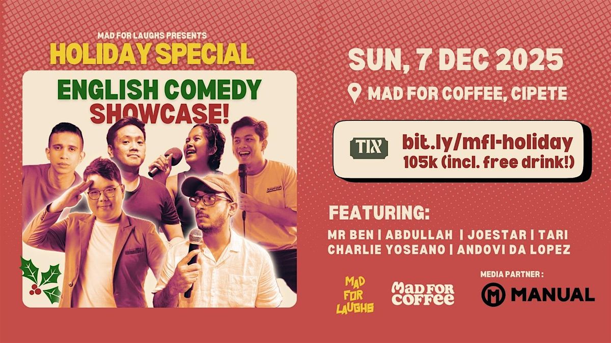 English Stand Up Comedy Showcase - Holiday Special!, 7 December | Event in Kec. Cilandak | AllEvents