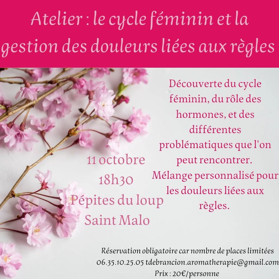 Atelier Cycle Féminin et Règles douloureuses, 11 October | Event in Saint Malo | AllEvents.in
