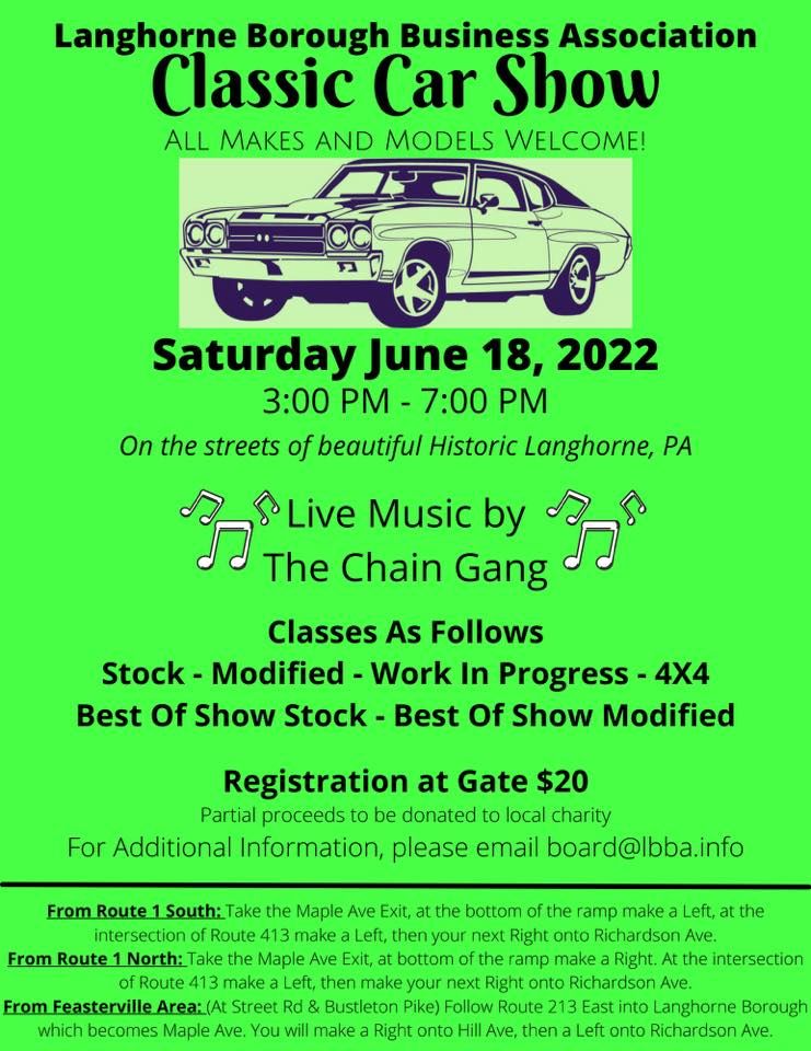 2022 Langhorne Borough Classic Car Show Presented by the LBBA, W