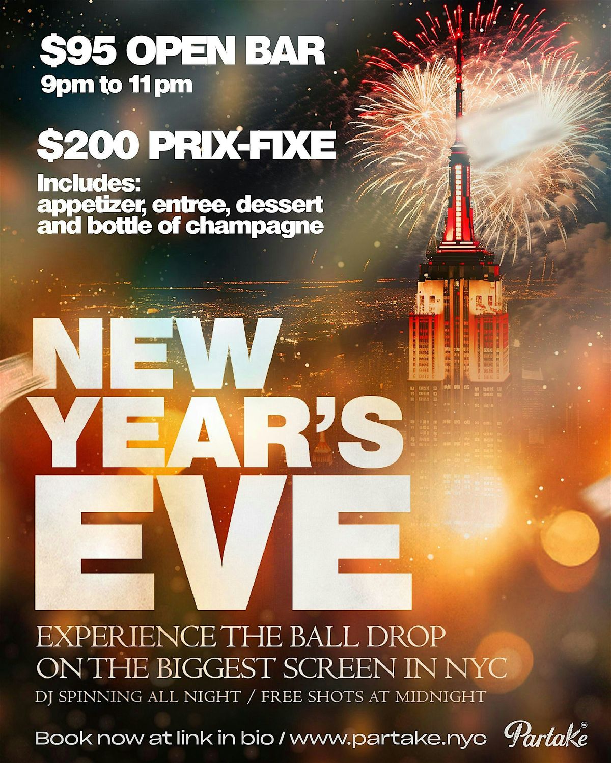 NEW YEARS EVE AT PARTAKE NYC!, Partake NYC, Queens, 31 December to 1 ...