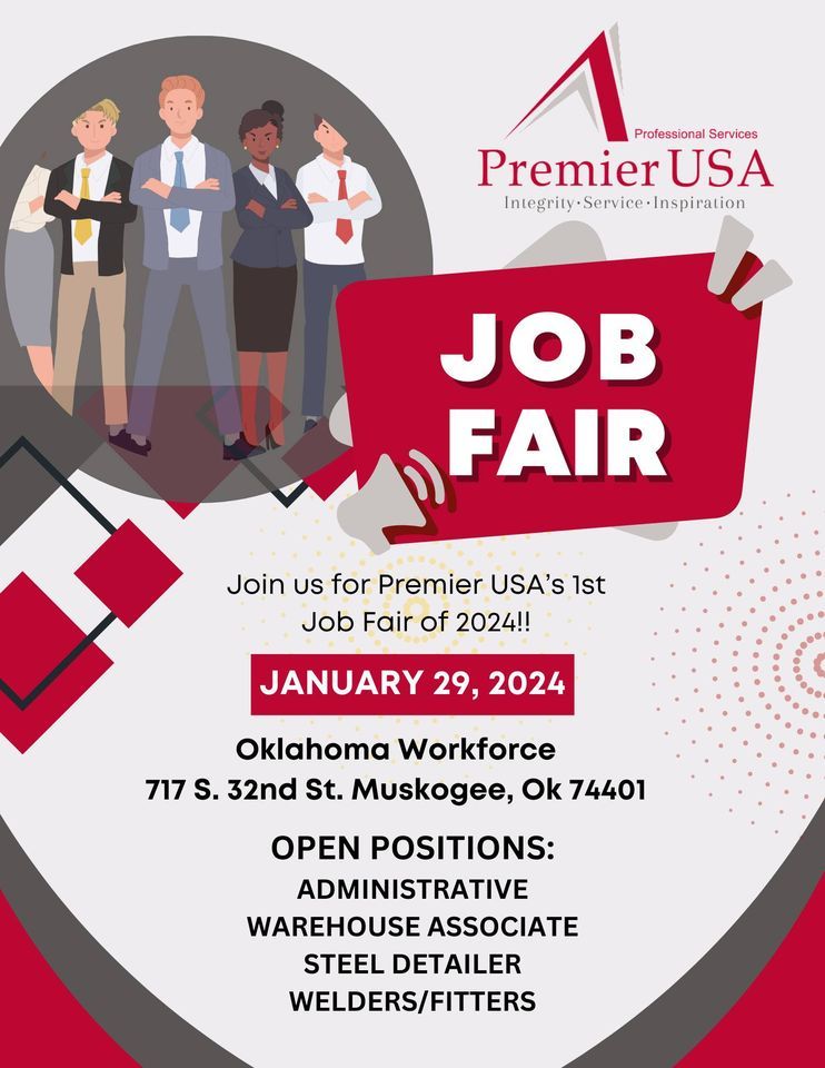 Job Fair January 2024, Oklahoma Works Work Based Learning Coordinator, Muskogee, 29 January