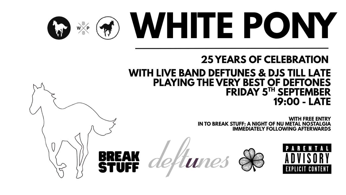 Break Stuff: Deftones Special: (25 YEARS OF WHITE PONY) W/ Deftunes Live Band , 5 September | Event in Manchester