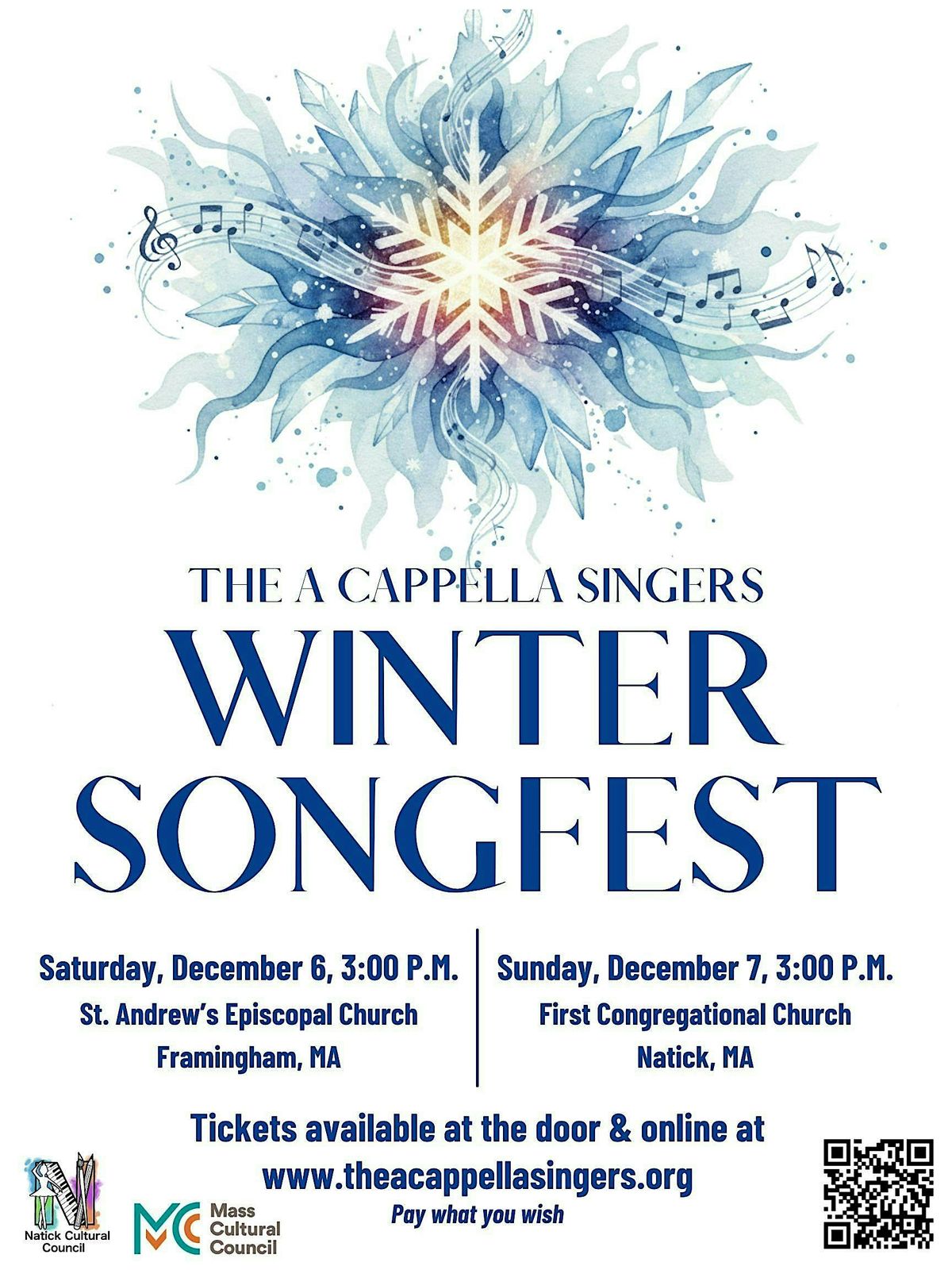 Winter Songfest with The A Cappella Singers, 6 December | Event in Framingham | AllEvents