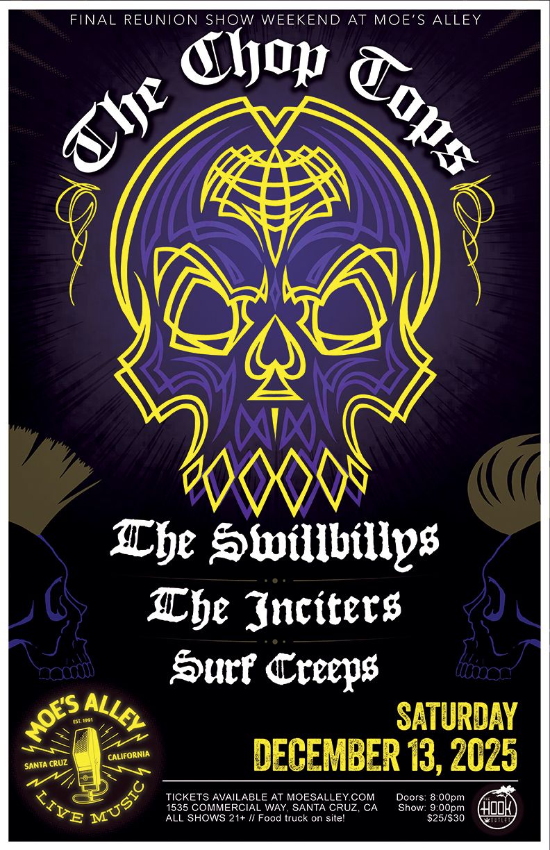 The Chop Tops - Backyard Blues Band and The Swillbillys at Moes Alley, 13 December | Event in Santa Cruz | AllEvents