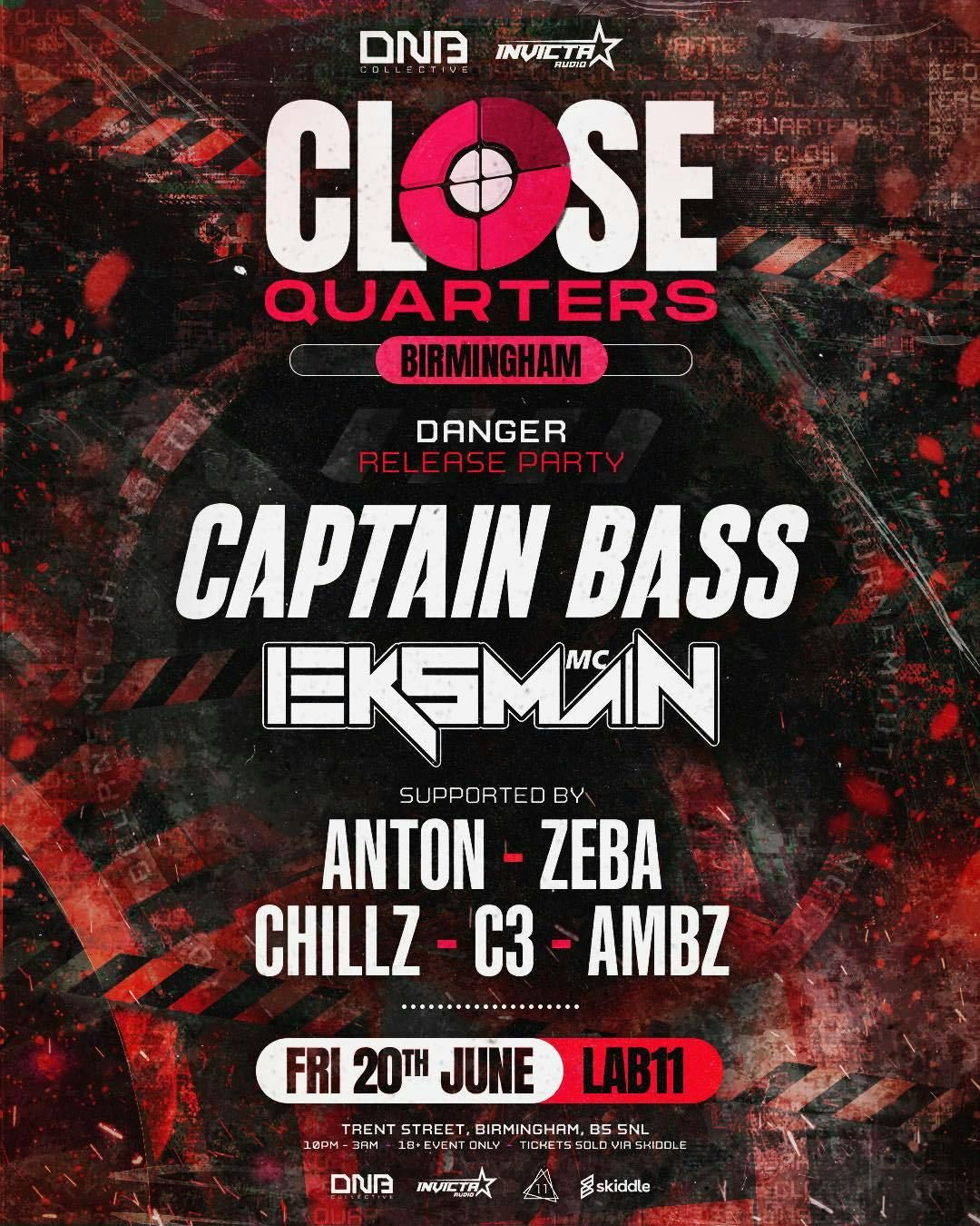 Invicta Audio x DNBCollective Presents: Close Quarters | Captain Bass &amp; Eksman's 'Danger' Launch Party