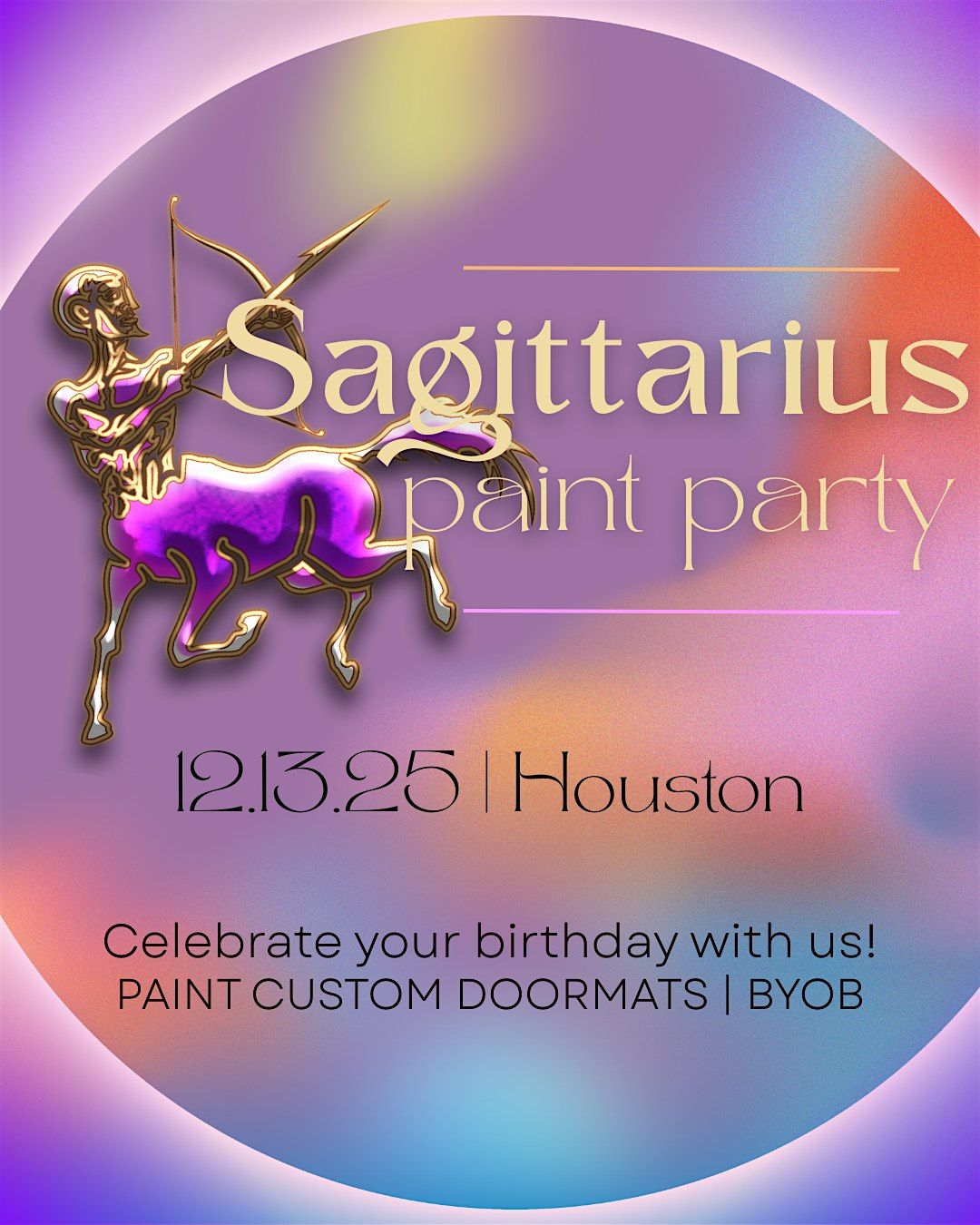 Sagittarius Mat Paint N Sip Party, 13 December | Event in Houston | AllEvents