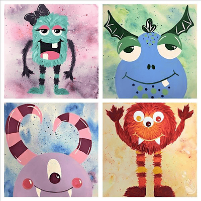 Friendly Monsters - Family Fun - Paint and Sip in Denver | Classpop!™