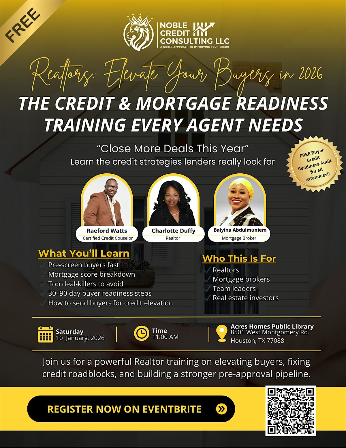 2026 Realtor Credit Elevation Workshop, 10 January | Event in Houston | AllEvents