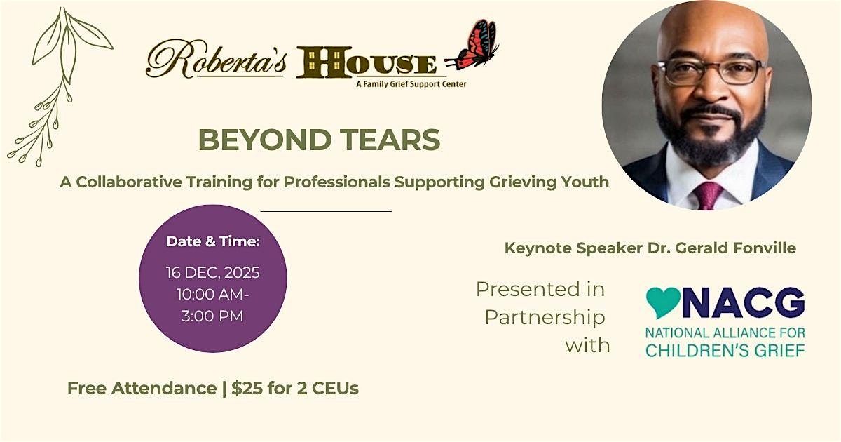 Beyond Tears: Supporting Grieving Youth, 16 December | Event in Baltimore | AllEvents