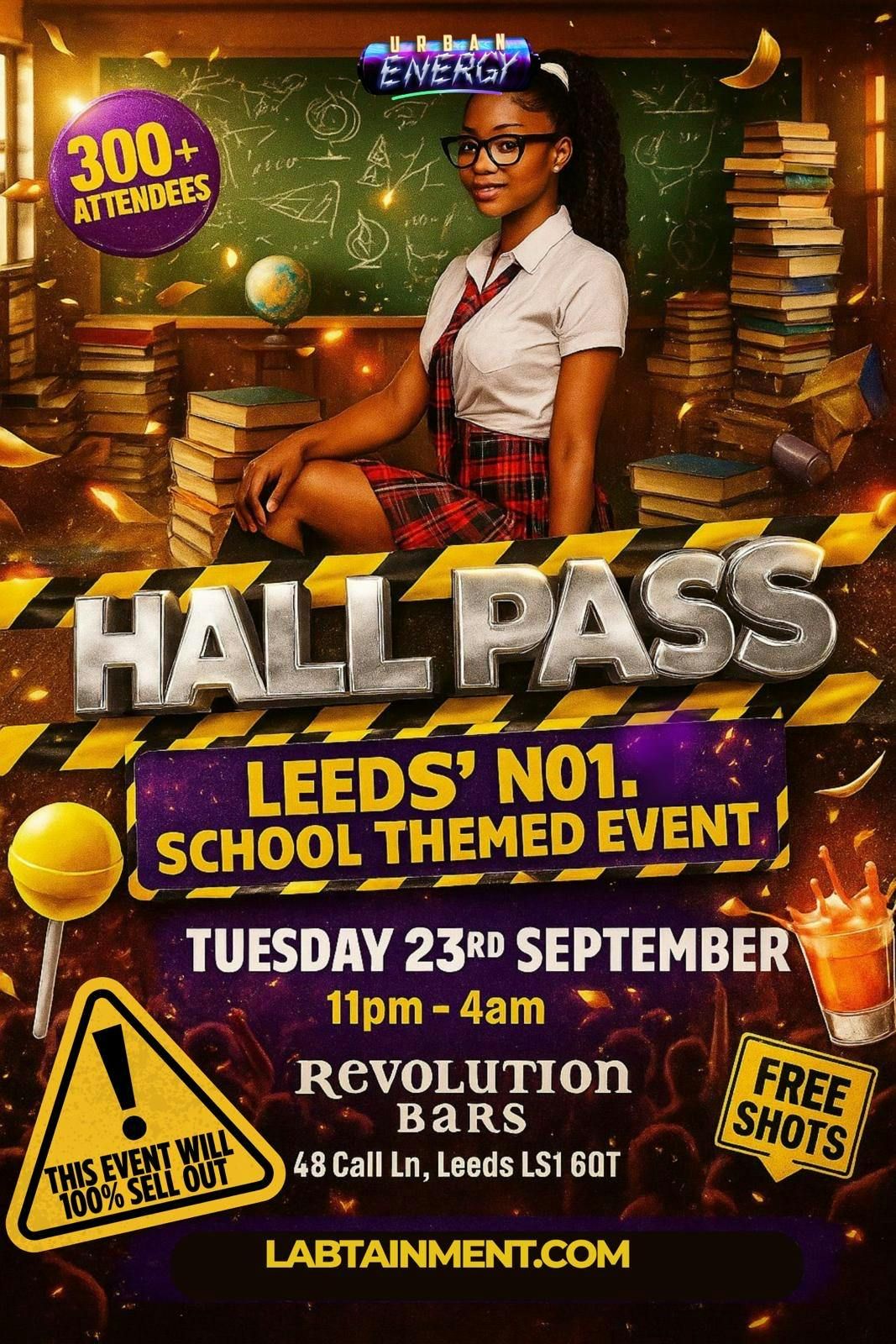 HALL PASS: LEEDS’ FRESHERS NO1 SCHOOL-THEMED EVENT, 23 September | Event in Leeds | AllEvents