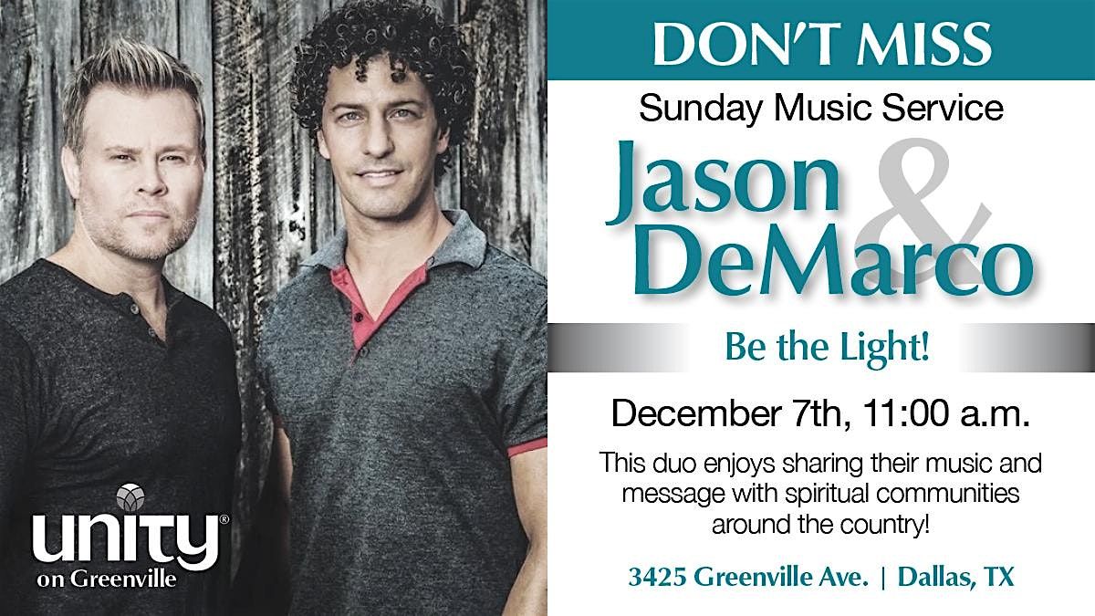 Jason & deMarco Concert - Be the Light, 7 December | Event in Dallas | AllEvents