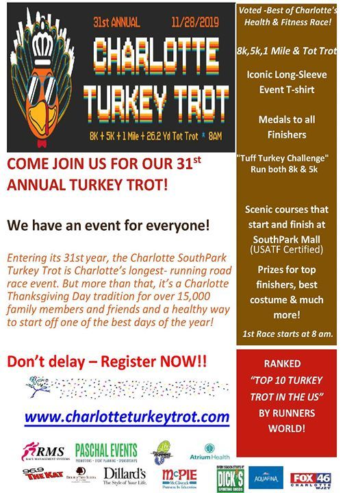 31st Annual Charlotte Turkey Trot At Dillards Southpark