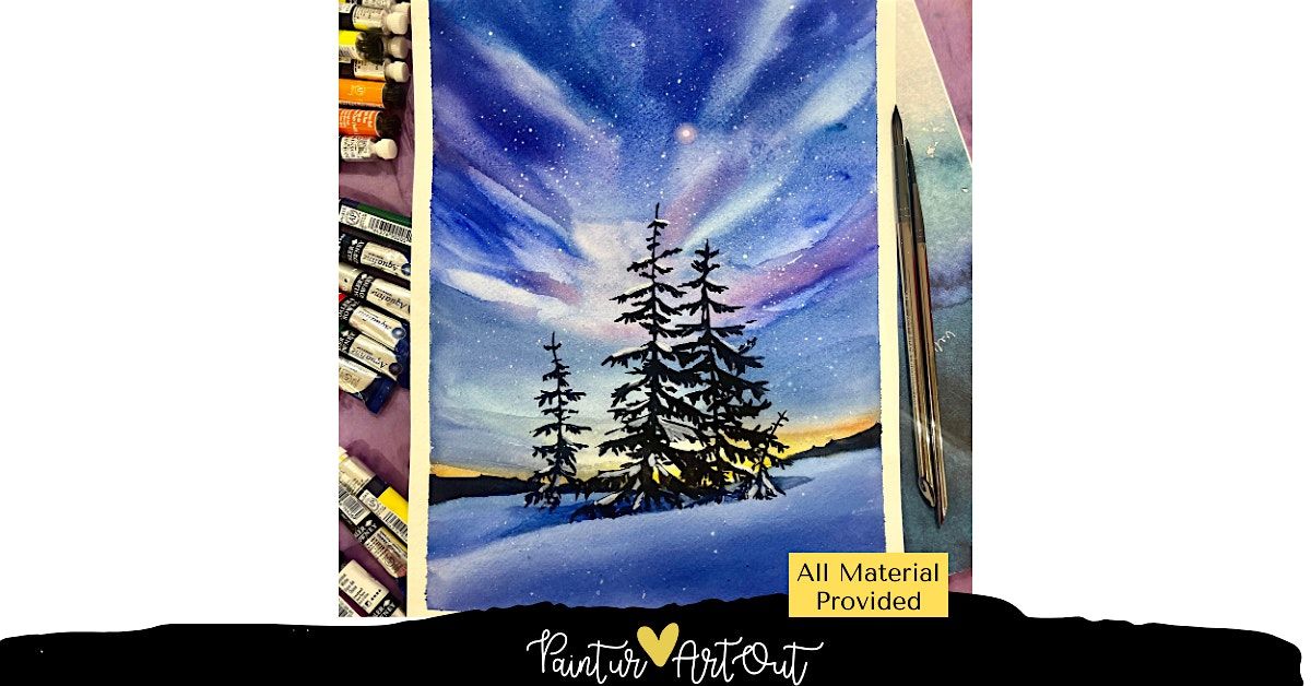 Winter Nights Watercolour with Paint Ur Art Out at Glendale Community Assoc, 27 January | Event in Calgary