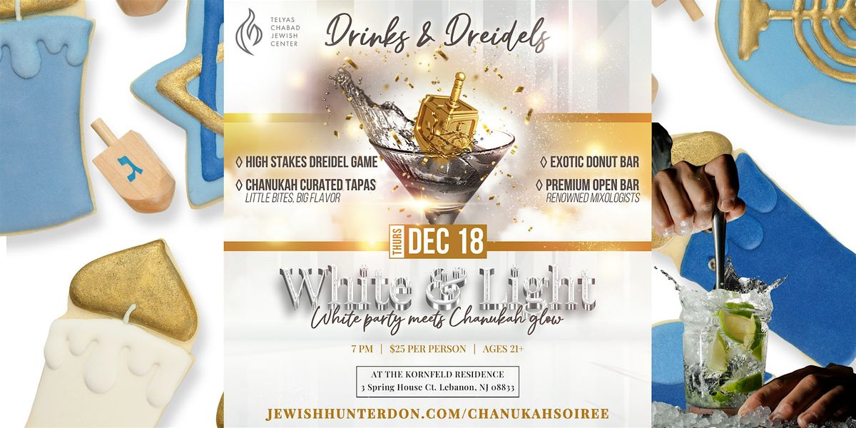 Drinks & Dreidels Chanukah White Party, 18 December | Event in Clinton Township | AllEvents