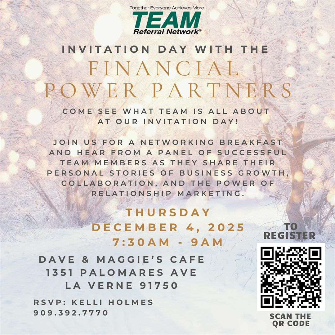 Financial Power Partners Invitation Day – Learn, Connect & Grow, 4 December | Event in La Verne | AllEvents