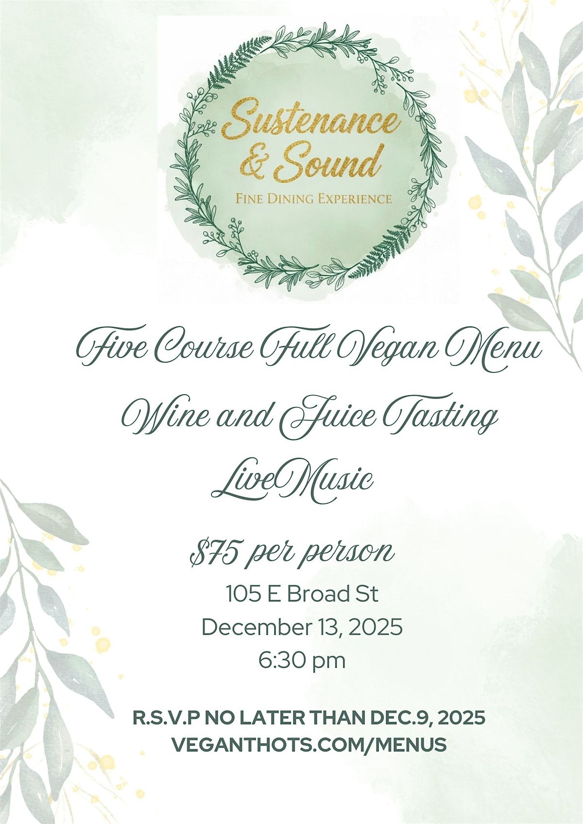 Sustenance & Sound: The Fine Dining Experience, 13 December | Event in Richmond | AllEvents