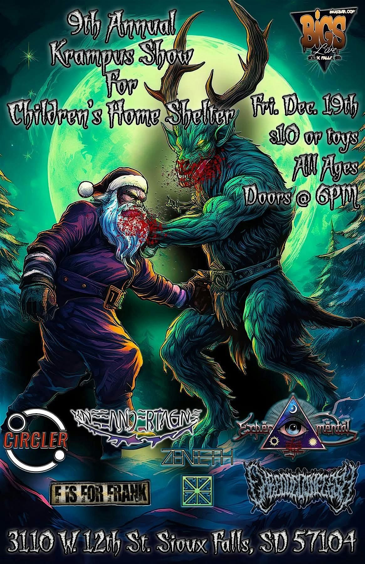 9TH ANNUAL KRAMPUS BENEFIT SHOW at Bigs Bar Live, 19 December | Event in Sioux Falls | AllEvents