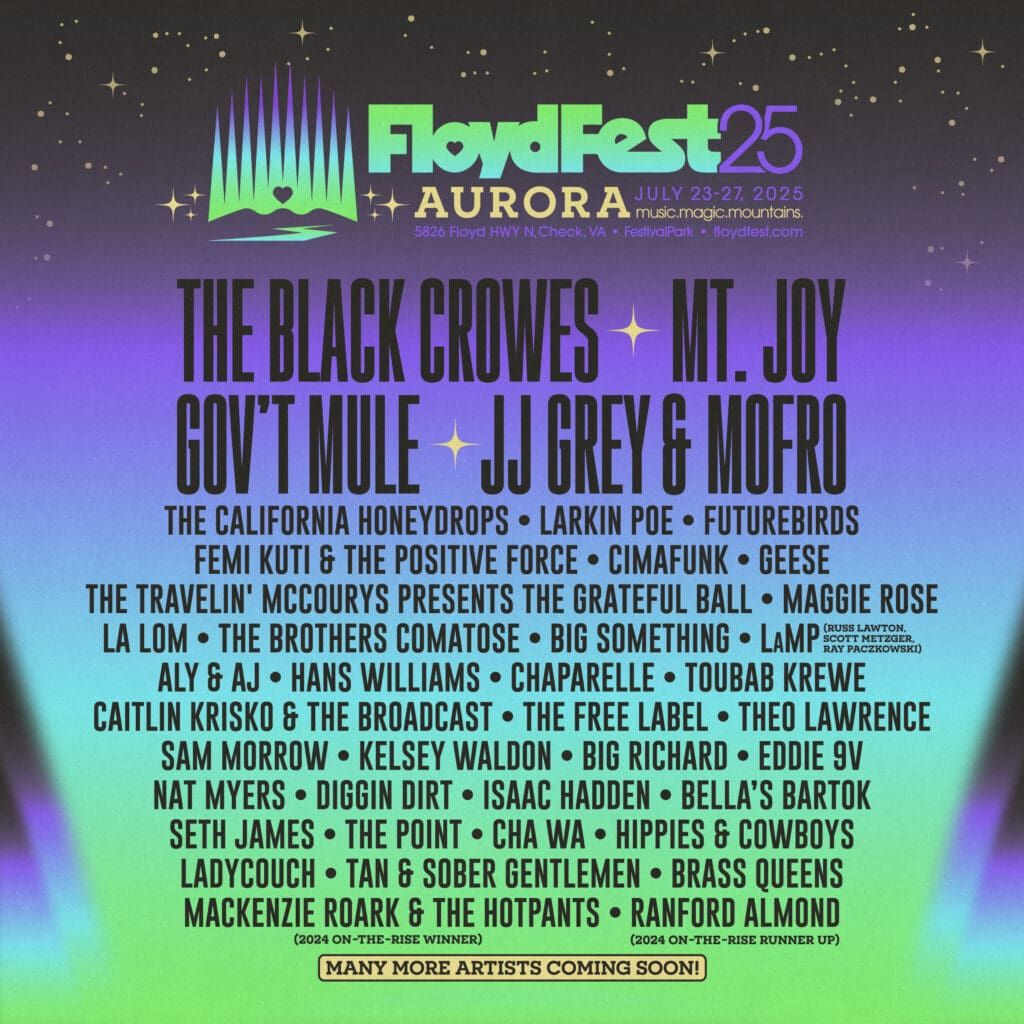 FloydFest: The Black Crowes  Mt. Joy  JJ Grey and Mofro & The California Honeydrops - 5 Day Pass, 22 July