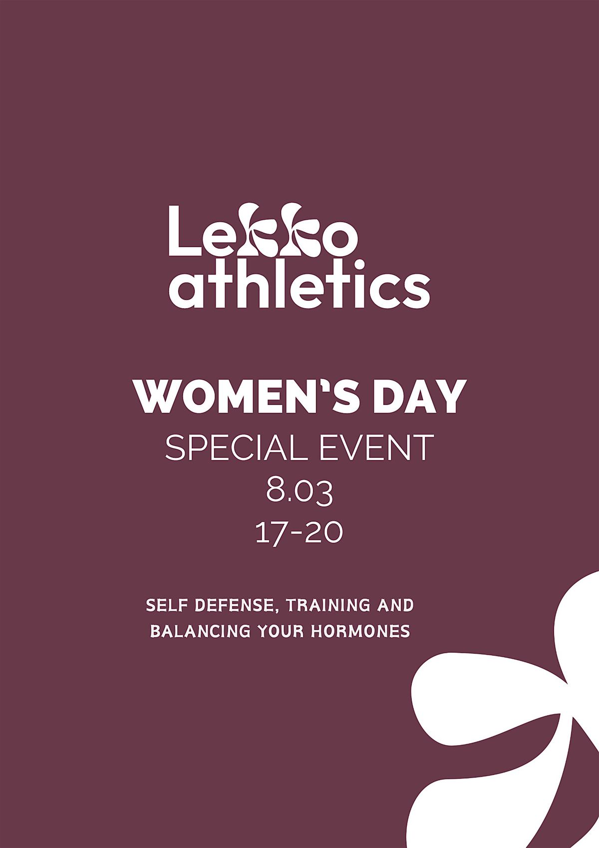 Women's Day at Lekko with workout, self defence and hormonal balance.
