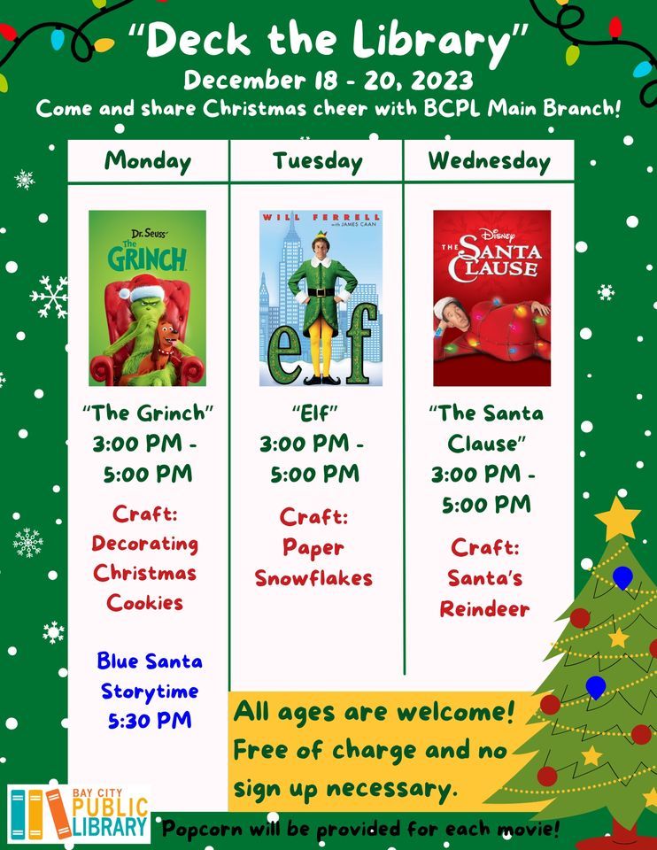 Deck The Library, Bay City Public Library Main Branch, 18 December to