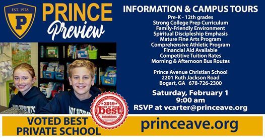 February Prince Preview At Prince Avenue Christian School Official