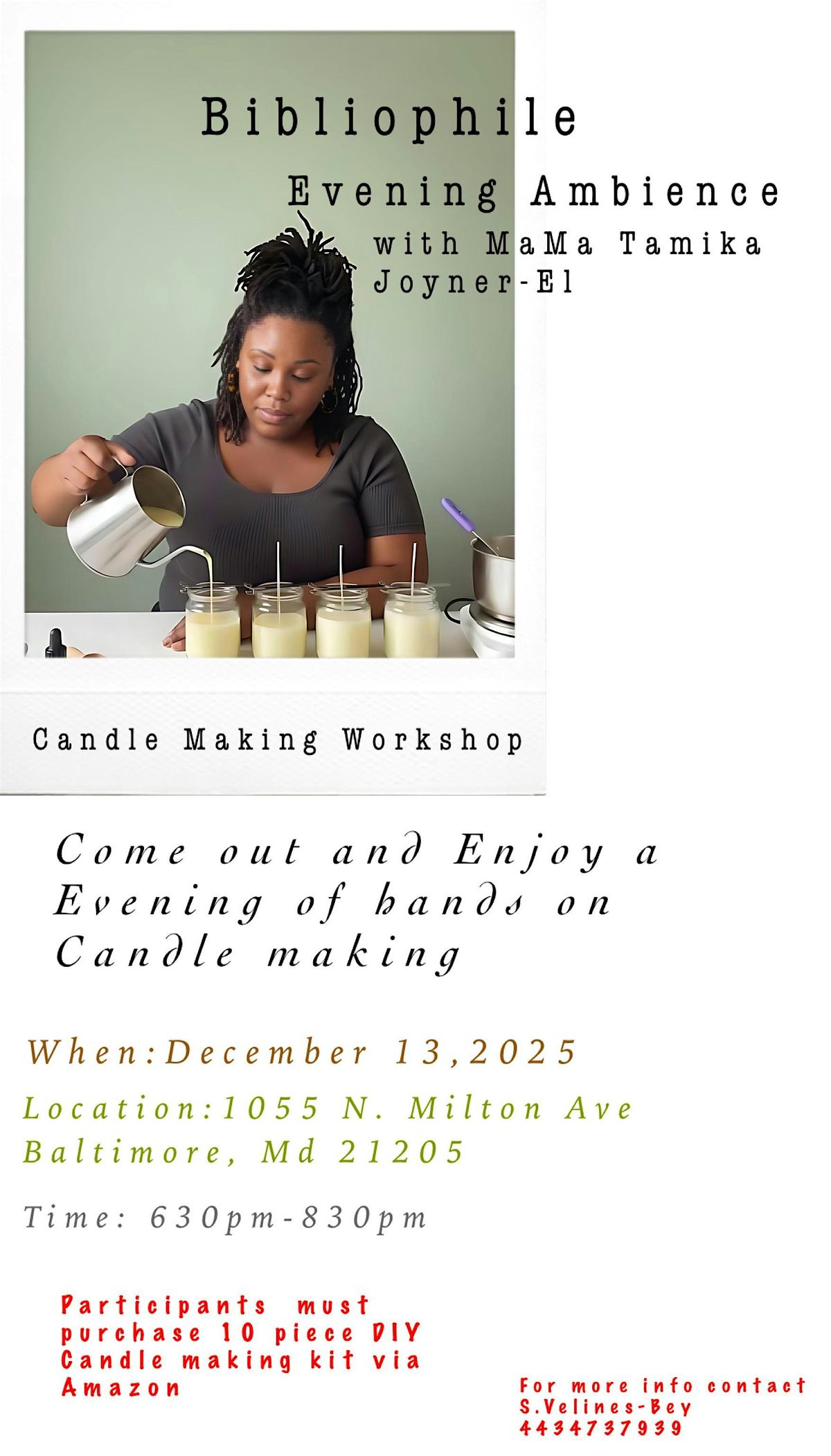 Bibliophile Evening Ambience Candle Making Workshop, 13 December | Event in Baltimore | AllEvents