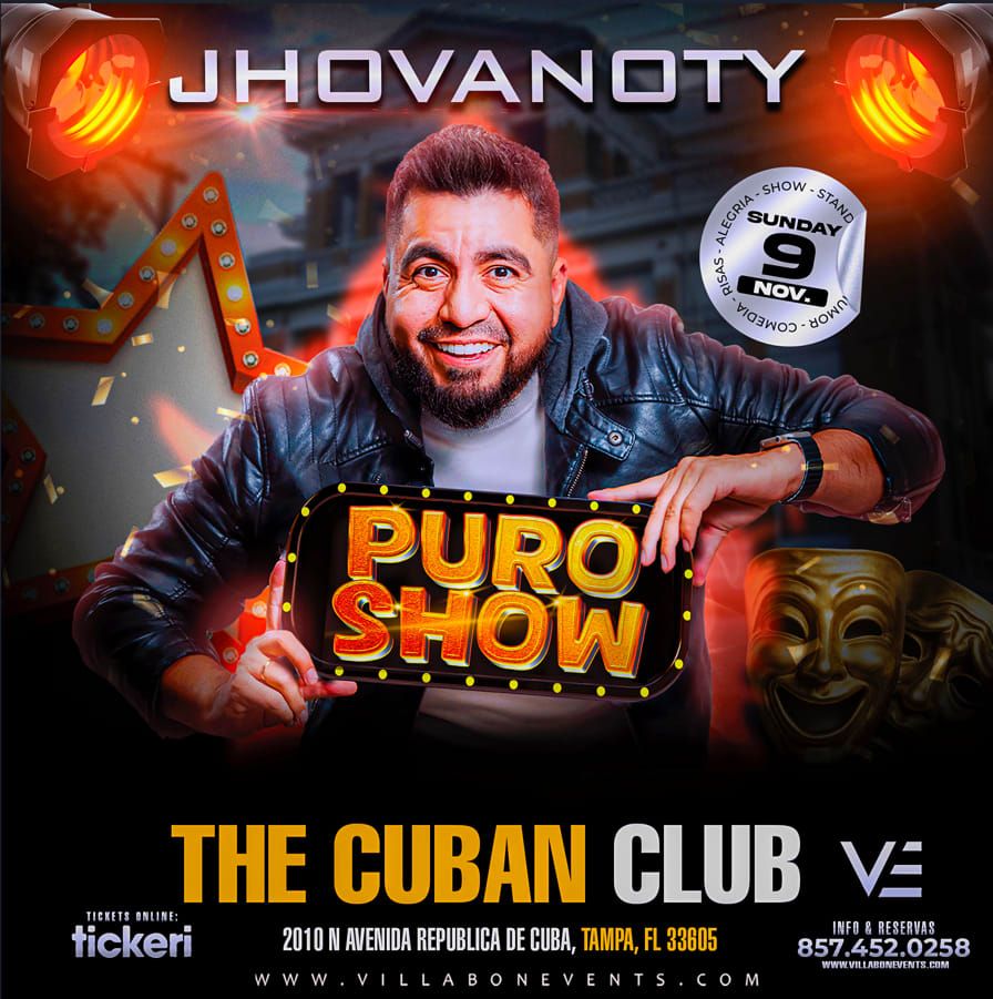 Jhovanoty at Manuel Artime Theatre, 7 November | Event in Miami | AllEvents
