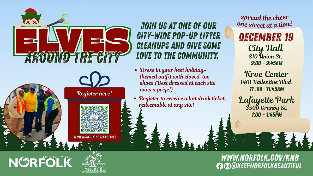 Elves Around the City Pop-up Volunteer Litter Cleanup, 19 December | Event in Norfolk | AllEvents