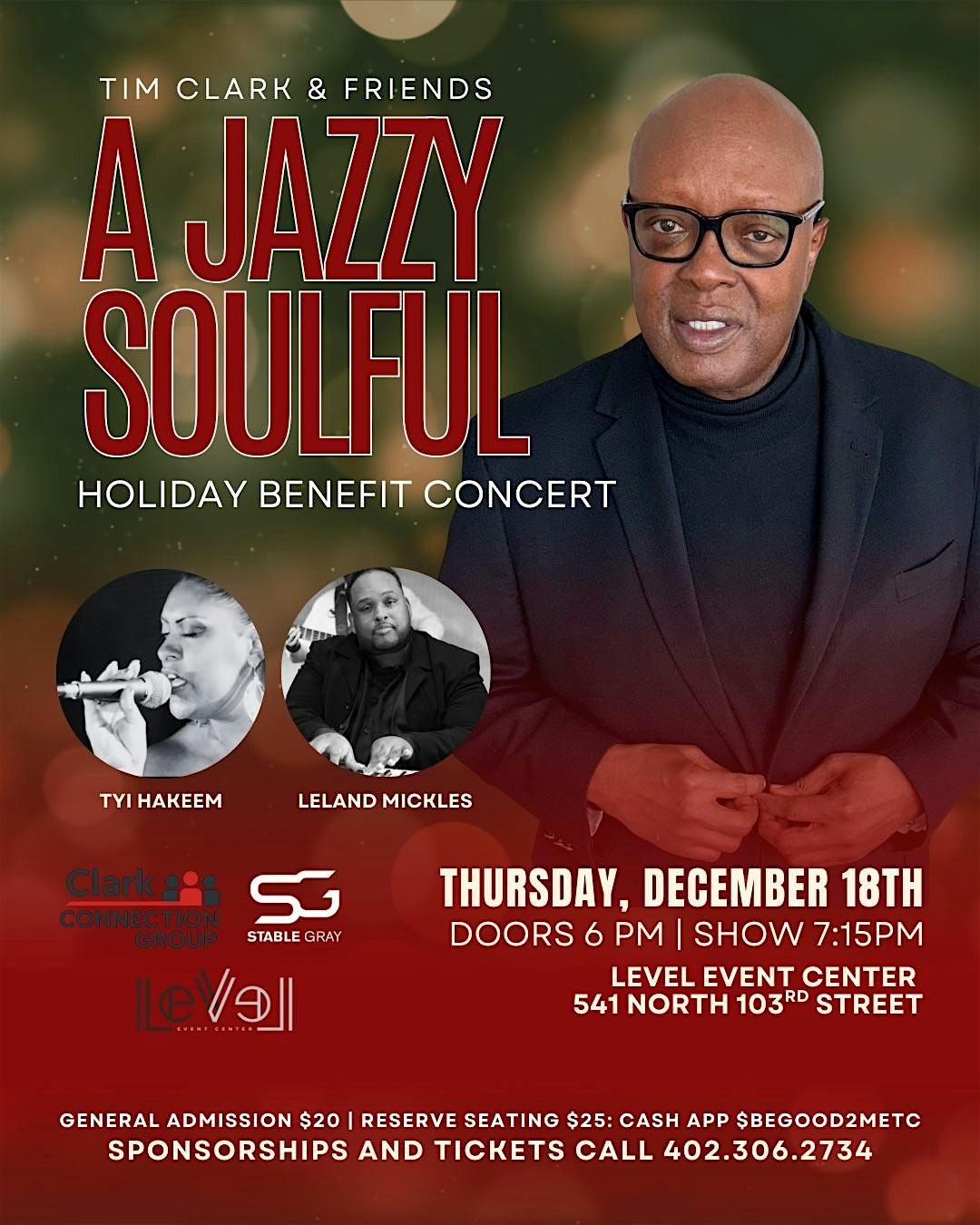 Tim Clark & Friends  A Jazzy Soulful Holiday Benefit Concert, 18 December | Event in Omaha | AllEvents