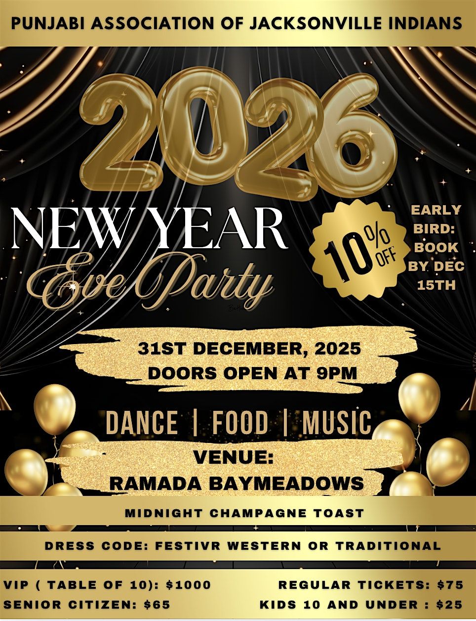 Punjabi Association - New Years Gala 2026, 31 December | Event in Jacksonville | AllEvents